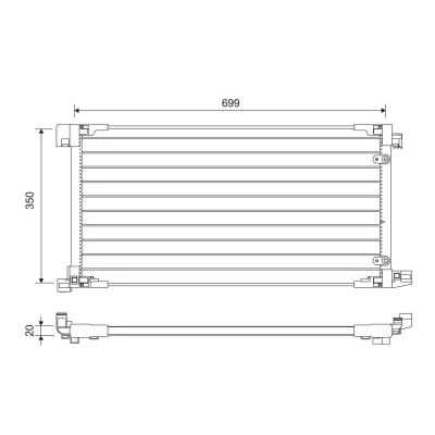 Bilde av VALEO 822669 Kondensator uten tørker Aluminium 364