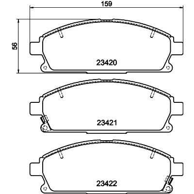 Bilde av HELLA 8DB 355 009 661 Bremseklosser med akustisk slitasjevarsel NISSAN: X Trail, ACURA: MDX