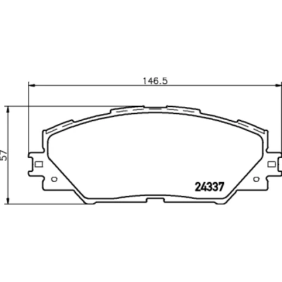 Bilde av HELLA 8DB 355 006 871 Bremseklosser ikke klargjort for slitasjeindikator med tilbehør TOYOTA: Auris Hatchback, RAV4 IV SUV, Stasjonsvogn