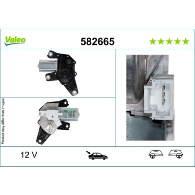 Bilde av VALEO 582665 Vindusviskermotor 12 bak for høyre/venstre ratt NISSAN: MICRA 3