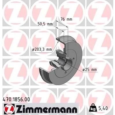 Bilde av ZIMMERMANN 470.1856.00 Bremsetrommel med hjullager, ABS senorring 234