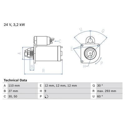 Bilde av Starter BOSCH 0 986 011 160