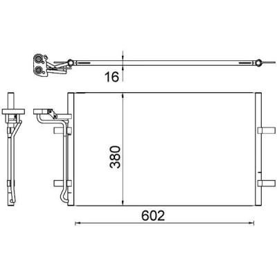 Bilde av MAHLE ORIGINAL AC 725 000S Kondensator uten tørker 587, 602 VOLVO: C70 2 Cabriolet, S40 II, V50