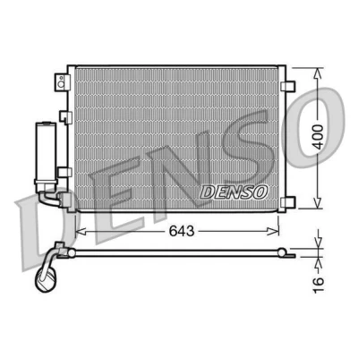 Bilde av DENSO DCN46002 Kondensator med tørker 643x400x16 R 134a 643 NISSAN: Qashqai / Qashqai+2 I