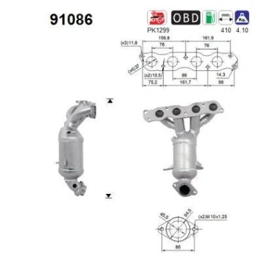 Bilde av AS 91086 Katalysator Euro 5