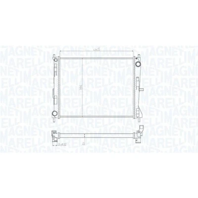 Bilde av MAGNETI MARELLI 350213165300 Radiator 495 396 23 Kjøleribber satt sammen mekanisk NISSAN: Note I