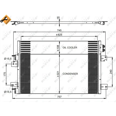 Bilde av NRF EASY FIT 350031 Kondensator med tetningsring 15,5 Aluminium 625