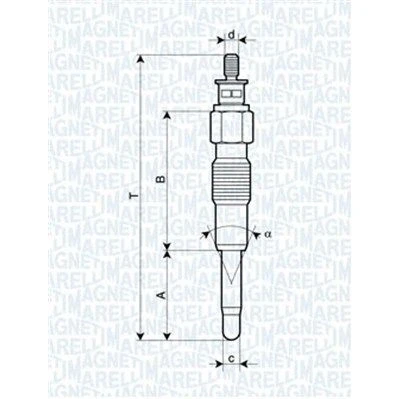 Bilde av MAGNETI MARELLI 062900040304 Glødeplugg 11V 10A M10X1 FIAT: Ducato II Flatvogn lastebil/Chassis