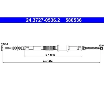 Bilde av ATE 24.3727 0536.2 Bremsekabel 1424