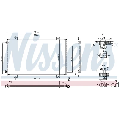 Bilde av NISSENS 940925 Kondensator med tørker Aluminium 788 R 134a, 1234yf