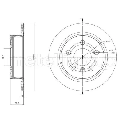 Bilde av METELLI 23 1771C Bremseskiver 259,0 10,0 5 67,0 fullt ut spraylakkert MINI: Hatchback