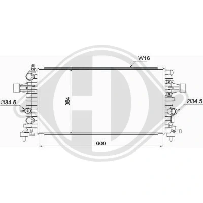 Bilde av DIEDERICHS DCM2700 Radiator Aluminium 600 375 28 Climate OPEL: Astra H Caravan, GTC, Zafira B