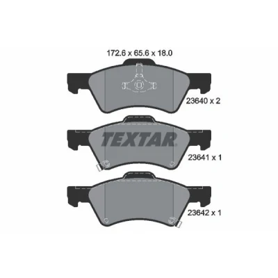 Bilde av TEXTAR 2364001 Bremseklosser med akustisk slitasjevarsel CHRYSLER: VOYAGER 4, DODGE: Caravan IV MPV