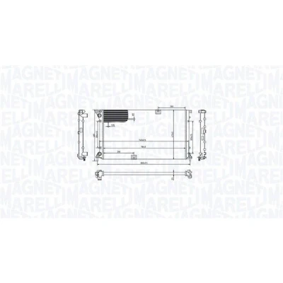 Bilde av MAGNETI MARELLI 350213213400 Radiator for kjøretøy med vanlig gir 781 470 23 Kjøleribber satt sammen mekanisk RENAULT: Kangoo I