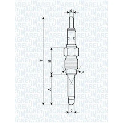 Bilde av MAGNETI MARELLI 062900084304 Glødeplugg 12V 10A M12X1,25 ALFA ROMEO: 156 Sportwagon