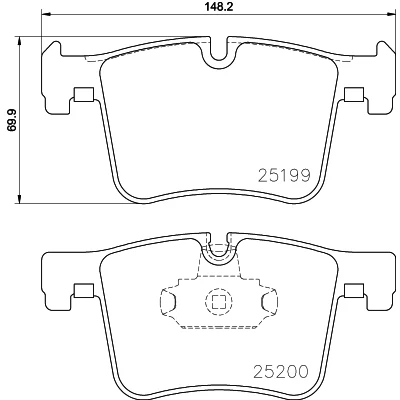 Bilde av HELLA 8DB 355 015 781 Bremseklosser klargjort for slitasjeindikator BMW: 3 Sedan, X3, Touring