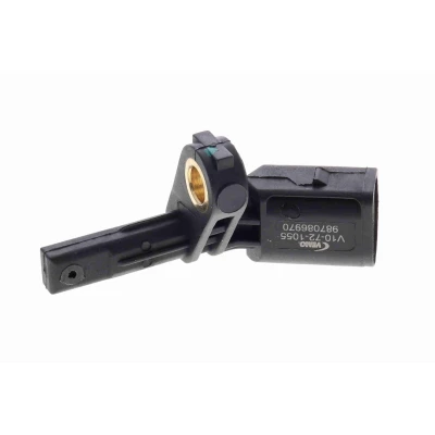 Bilde av VEMO Original Quality V10 72 1055 ABS sensor framaksel venstre uten kabel for kjøretøy med Hall prinsipp, aktiv 2 12 svart D formet