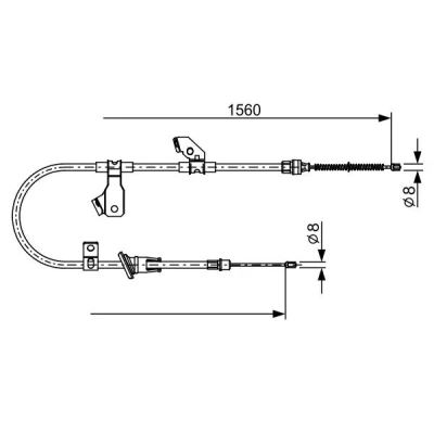Bilde av BOSCH 1 987 482 626 Bremsekabel 1560 MITSUBISHI: COLT 6, SMART: Forfour I