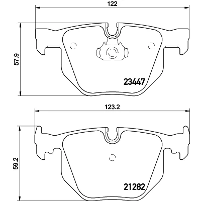 Bilde av HELLA 8DB 355 009 331 Bremseklosser klargjort for slitasjeindikator BMW: 7