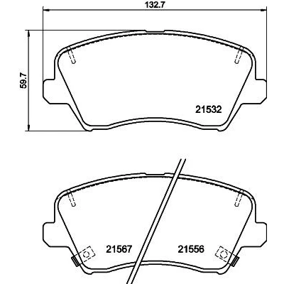 Bilde av HELLA 8DB 355 039 971 Bremseklosser inkl. slitasjevarselkontakt med tilbehør KIA: cee‘d II Sportswagon, Hatchback, Pro Hatchback