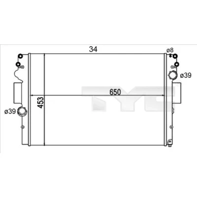 Bilde av TYC 715 0004 R Radiator 650 453 34 Manuel girkasse Kjøleribber satt sammen mekanisk