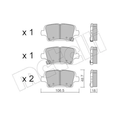 Bilde av METELLI 22 1181 0 Bremseklosser med akustisk slitasjevarsel OPEL: Insignia B Sports Tourer, Grand Sport