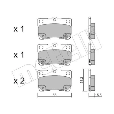 Bilde av Bremseklosser sett METELLI 22 0761 0