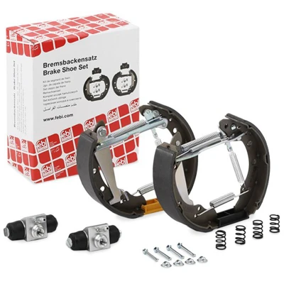 Bilde av FEBI BILSTEIN 37562 bremsesett, trommebremse bakaksel med hjulsylinder brems, tilbehør, tilleggsmateriale VOLKSWAGEN: GOLF 2, 1, Jetta 2