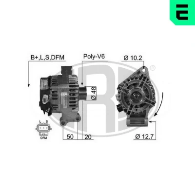 Bilde av ERA 210400A Dynamo 14V 90A FORD: Focus Mk1 Stasjonsvogn, Hatchback
