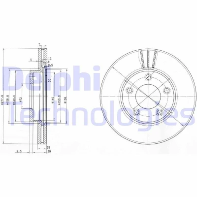 Bilde av DELPHI BG3927 Bremseskiver 278 25 5 ventilert oljet ubehandlet uten hjullager, ABS sensorring MAZDA: 3 Hatchback, 5, Sedan