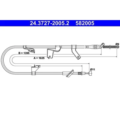 Bilde av ATE 24.3727 2005.2 Bremsekabel 1625 SUZUKI: SWIFT 3
