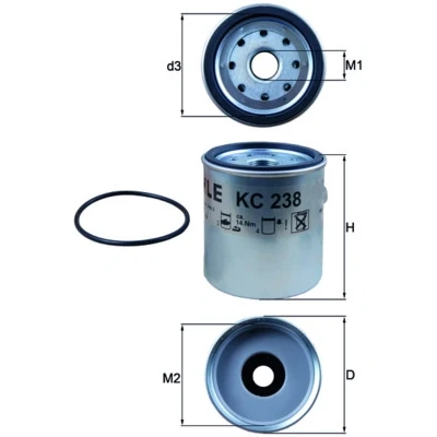 Bilde av MAHLE ORIGINAL KC 238D Drivstoffilter Påskruingsfilter JEEP: Grand Cherokee 2, II, I