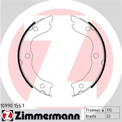 Bilde av ZIMMERMANN 10990.156.1 Handbromsbackar Bildet viser leveranseinnholdet NISSAN: X Trail