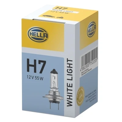 Bilde av HELLA 8GH 223 498 131 Lyspære, fjernlys H7 12V 55W 4200K Halogen BMW: 5 Touring, X5, 3 AUDI: A4 B8 Allroad, Q5, A6 C7 Avant