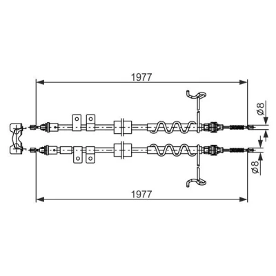 Bilde av BOSCH 1 987 482 870 Bremsekabel 1977, 1977 FORD: Transit Connect Mk1 Van, Tourneo