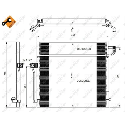 Bilde av NRF EASY FIT 350080 Kondensator med tørker, tetningsring 13,7 Aluminium 575