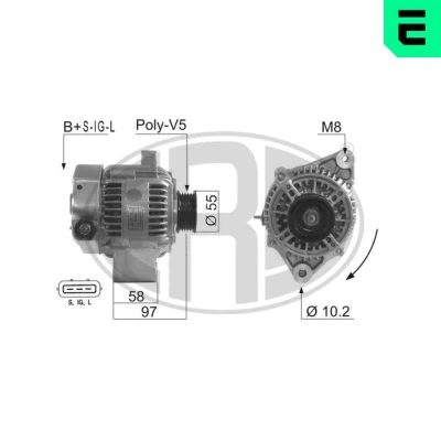 Bilde av ERA 210628A Dynamo 14V 70A TOYOTA: Carina E Hatchback, RAV4 I SUV, Sedan