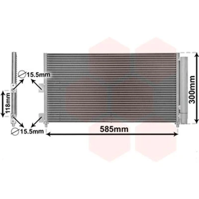 Bilde av VAN WEZEL 17005289 Kondensator med tørker Aluminium 565