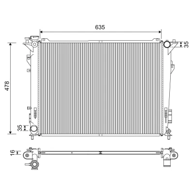 Bilde av VALEO 701209 Radiator Aluminium 635 478 16