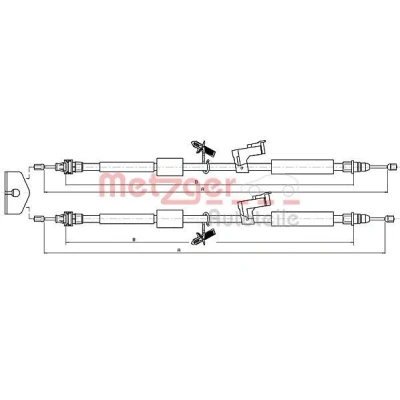 Bilde av METZGER 10.5370 Bremsekabel bak 1816/1700+1860/1745 Skivebrems COFLE FORD: Focus 2 Kombi, 2, C Max