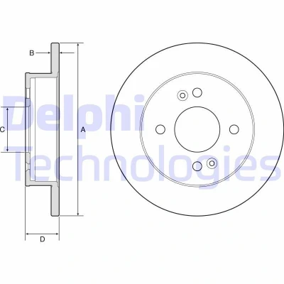 Bilde av DELPHI BG4917C Bremseskiver 234 10 4 fullt ut belagt ubehandlet uten hjullager, ABS sensorring HYUNDAI: i10 II Hatchback