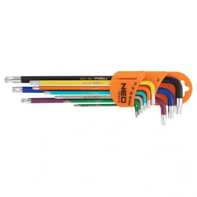 Bilde av NEO TOOLS 09 518 Vinkelskrutrekkersett T10, T15, T20, T25, T27, T30, T40, T45, T50 Verktøystål 9