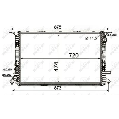 Bilde av NRF 53013 Radiator Aluminium 720 471 32 Kjøleribber loddet AUDI: A8 D4
