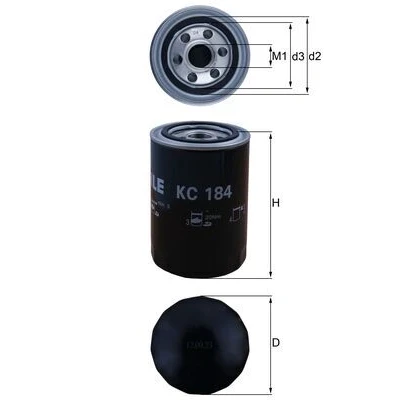 Bilde av MAHLE ORIGINAL KC 184 Drivstoffilter Påskruingsfilter SCANIA: 4 series