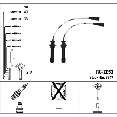 Bilde av NGK 8647 Pluggledninger 2 MAZDA: 323 F 6