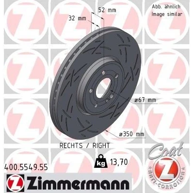 Bilde av ZIMMERMANN 400.5549.55 Bremseskiver 350 32 6/5 5 112 innvendig ventilert, med sliss belagt MERCEDES BENZ: CLA Coupé, A Klasse