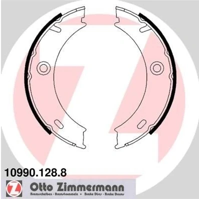 Bilde av ZIMMERMANN 10990.128.8 Handbromsbackar Bildet viser leveranseinnholdet MERCEDES BENZ: Sprinter 4 T Flatvogn lastebil/Chassis