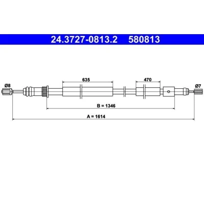 Bilde av ATE 24.3727 0813.2 Bremsekabel 1614