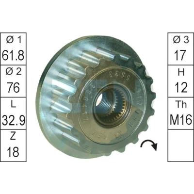 Bilde av Frihjul, dynamo, vw multivan t5, touareg, transporter t5 buss, flak/chassi, skåp, 070 903 201 C, 2