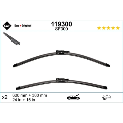 Bilde av Vindusvisker Swf Visioflex 119300 foran Rammeløs NISSAN: Qashqai / Qashqai+2 I